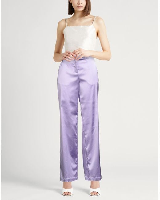 Semicouture Purple Pants Acetate, Polyamide, Elastane