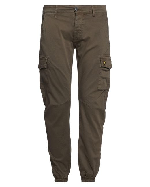 Lyle & Scott Gray Pants Cotton, Elastane for men