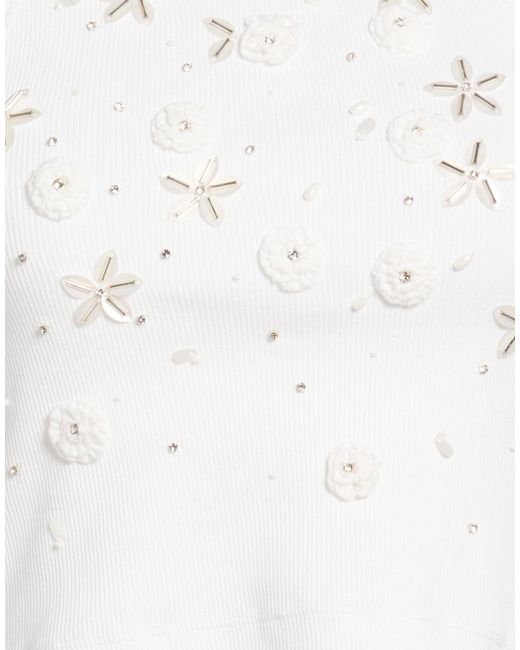 Sandro White Top Cotton, Elastane