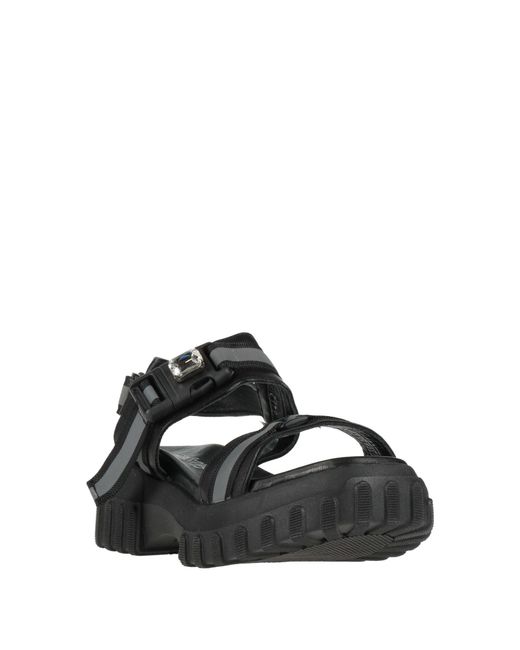 Nila & Nila Black Sandals Leather, Textile Fibers