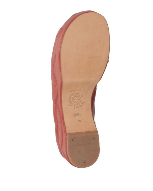 Maliparmi Red Mules & Clogs Leather