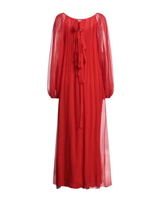 Chloé Red Maxi Dress Silk