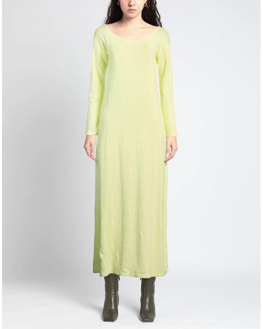 Base London Yellow Midi Dress Linen, Elastane