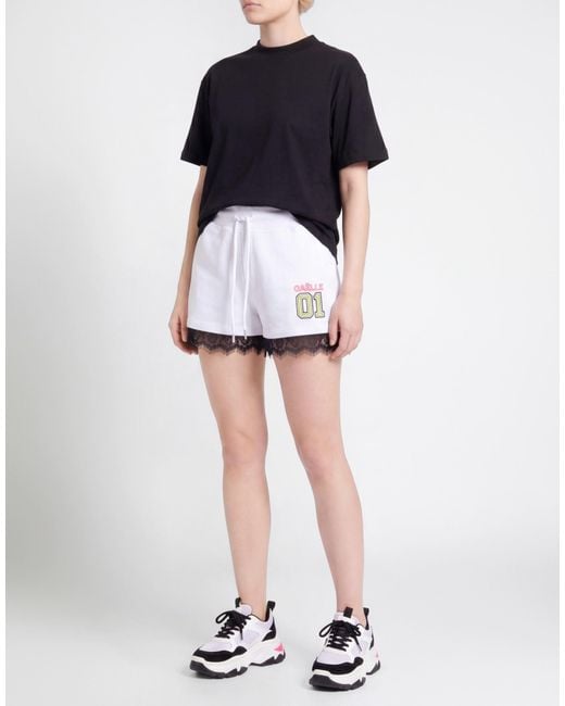 Gaelle Paris White Shorts & Bermuda Shorts Cotton, Polyester