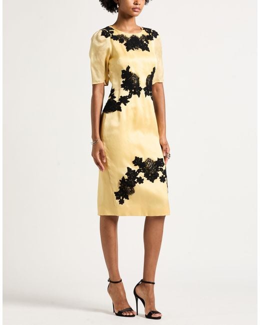 Dolce & Gabbana Metallic Midi Dress Silk, Cotton, Polyamide