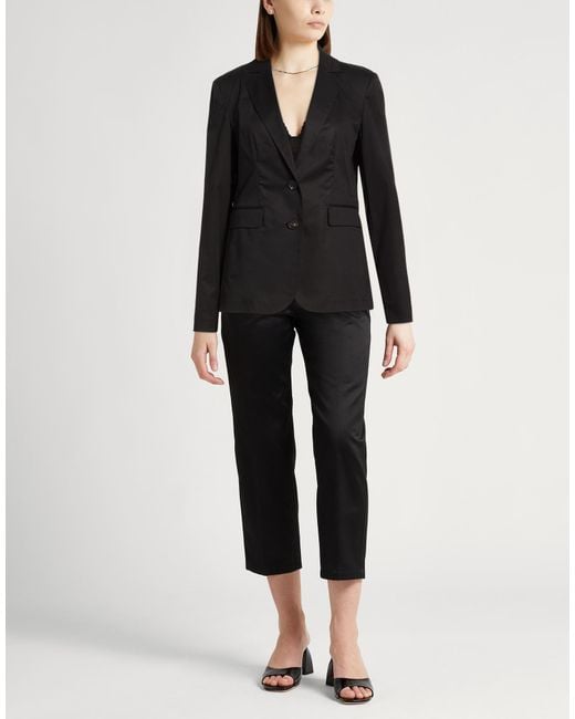 Peserico Black Easy Blazer Cotton, Elastane