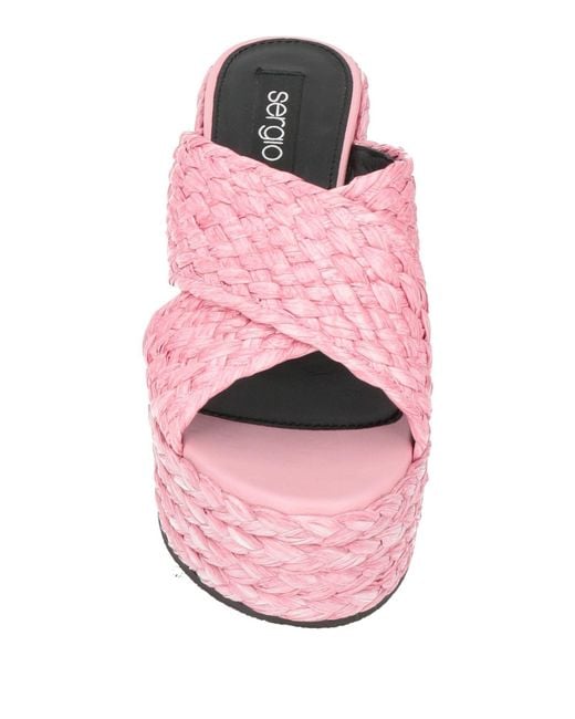 Sergio Rossi Pink Espadrilles Natural Raffia