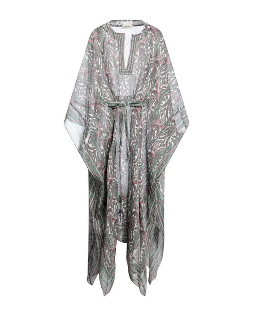 Isabel Marant Gray Maxi Dress Cotton, Silk