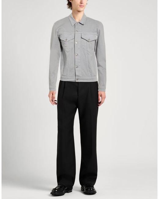 Grifoni Gray Denim Outerwear Cotton, Elastane for men