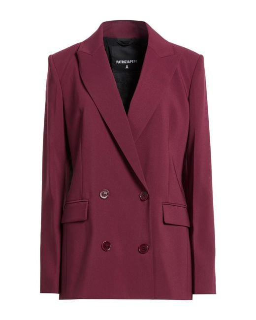 Patrizia Pepe Purple Blazer Polyester, Elastane