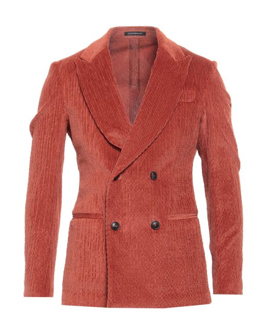 Emporio Armani Red Blazer Cotton, Modal, Elastane for men