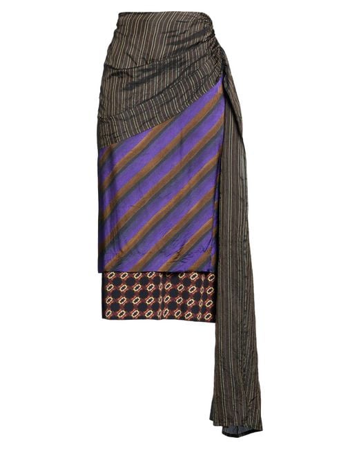 Dries Van Noten Purple Midi Skirt