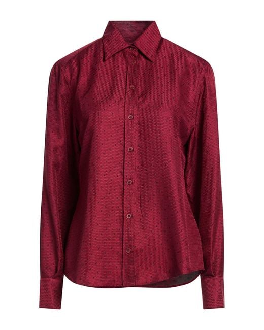 Dolce & Gabbana Red Burgundy Shirt Silk, Polyester