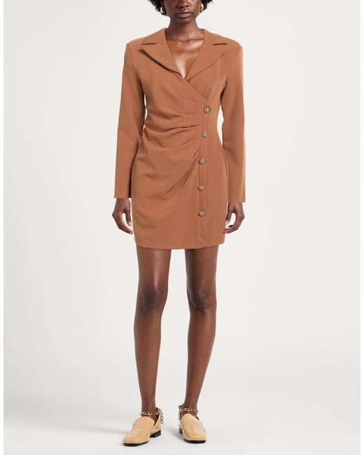 Relish Brown Tan Mini Dress Polyester, Elastane