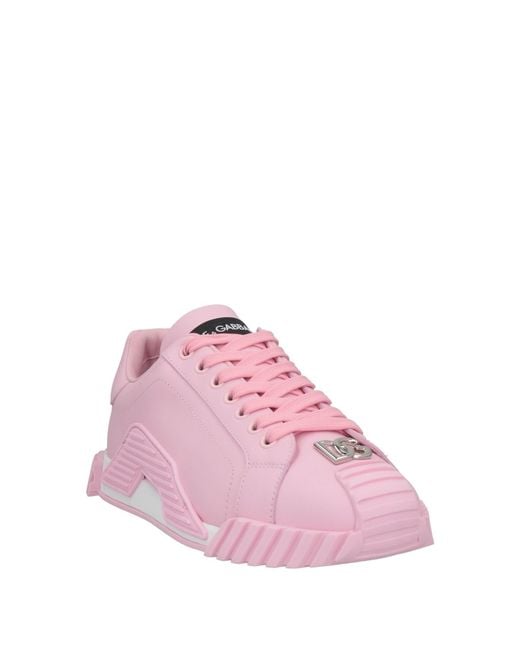 Dolce & Gabbana Pink Ns1 Logo Plaque Sneakers