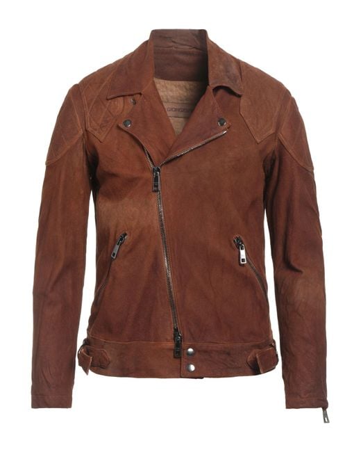 Giorgio Brato Brown Tan Jacket Leather for men