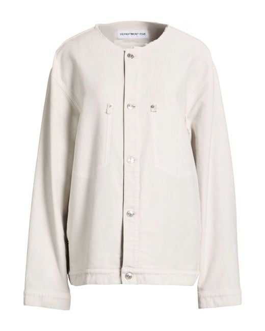 Department 5 White Denim Outerwear Cotton
