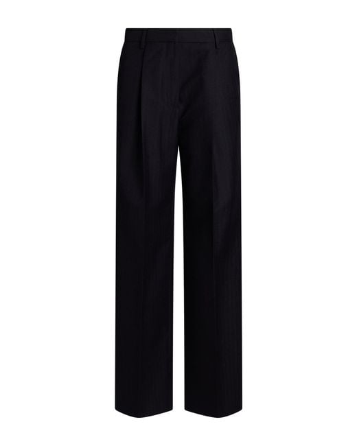 Dries Van Noten Blue Pants Wool