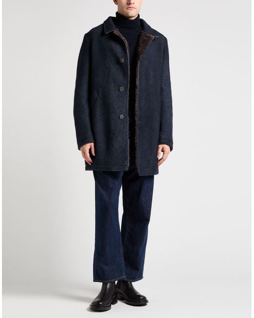 GMS-75 Blue Slate Coat Wool, Polyamide, Acrylic, Polyester, Mohair Wool for men