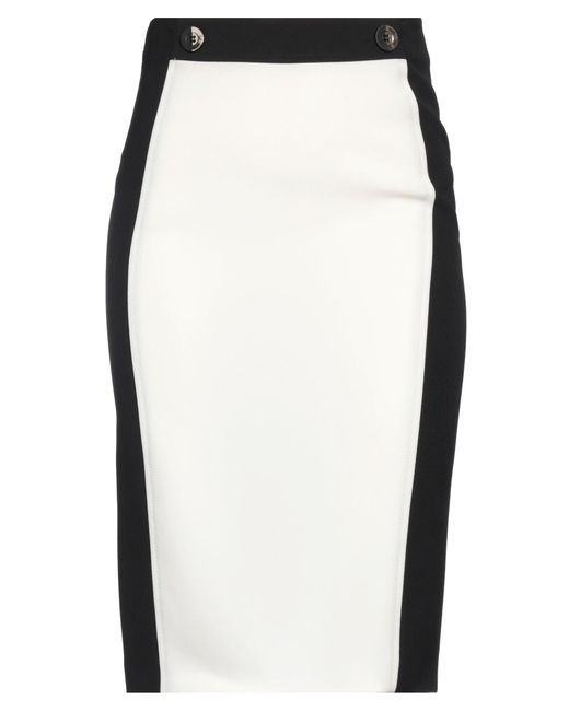 SIMONA CORSELLINI Black Midi Skirt Polyester, Elastane