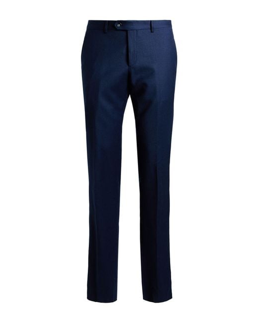 Manuel Ritz Blue Pants Virgin Wool, Elastane for men