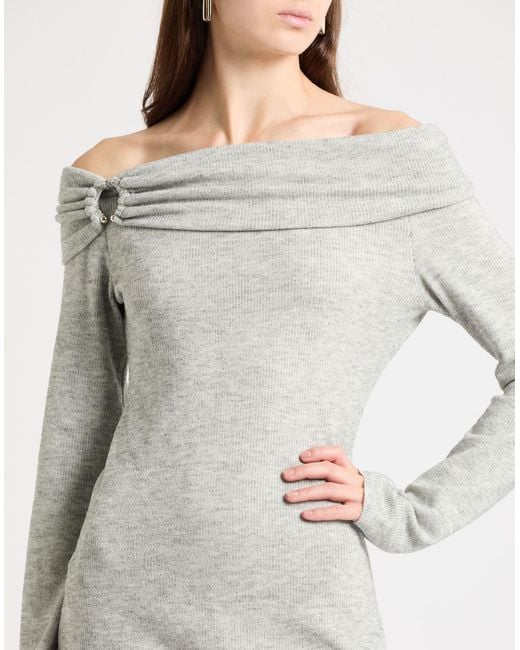 Haveone Gray Light Mini Dress Polyester, Viscose, Elastane