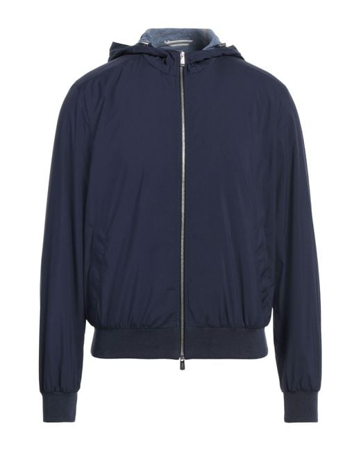 Fedeli Blue Jacket Polyester, Cotton for men