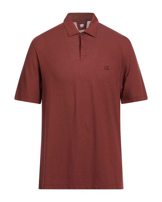 C P Company Red Polo Shirt Cotton for men