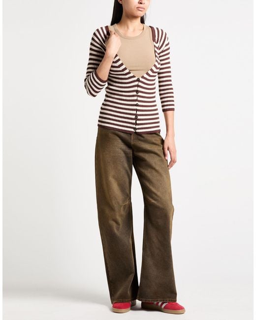 Erika Cavallini Semi Couture Brown Cardigan Viscose, Polyamide