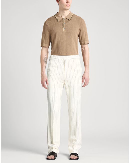 Lardini White Ivory Pants Viscose for men