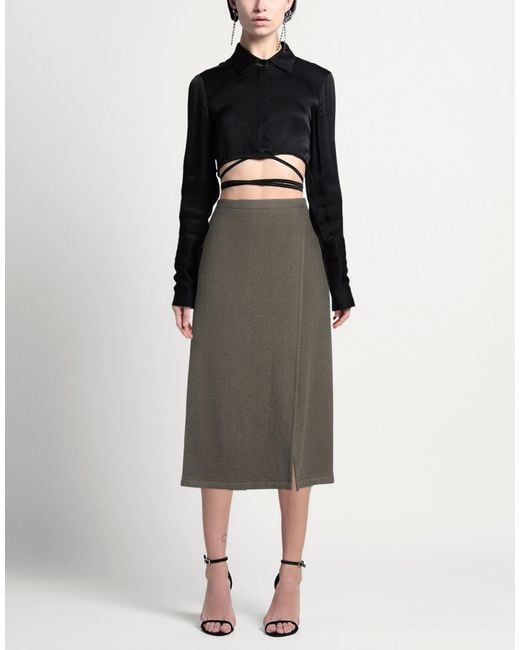 Rier Gray Midi Skirt Virgin Wool