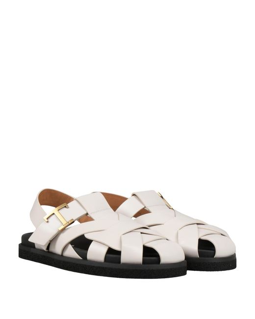 Tod's White Sandals Leather