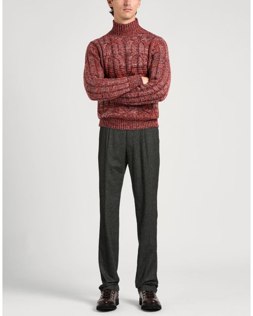 Paoloni Gray Pants Virgin Wool, Polyamide, Silk, Polyester, Elastane for men