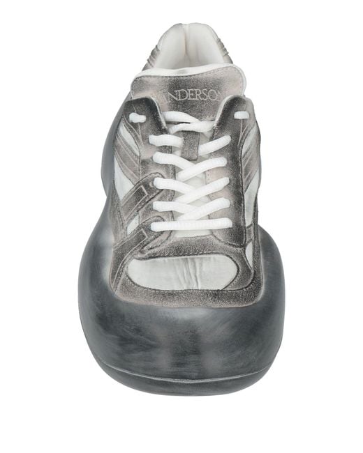 J.W. Anderson Gray Sneakers Calfskin, Nylon for men