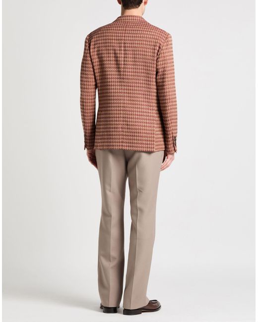 Lardini Brown Camel Blazer Wool, Cotton, Elastane for men