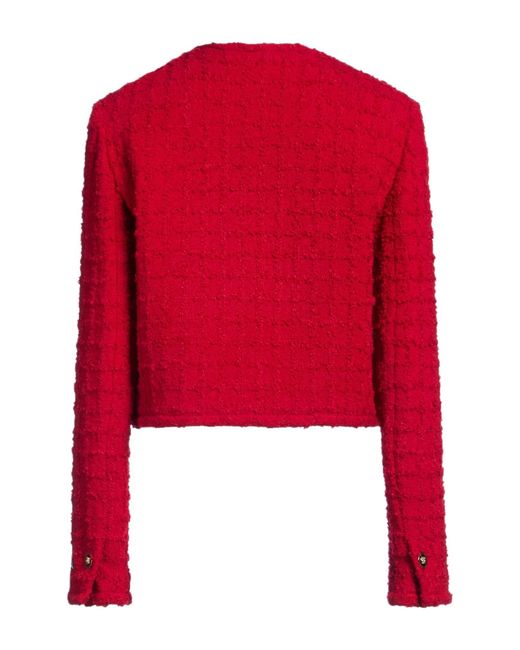 Versace Red Jacket Virgin Wool, Mohair Wool, Polyamide, Acetate, Silk