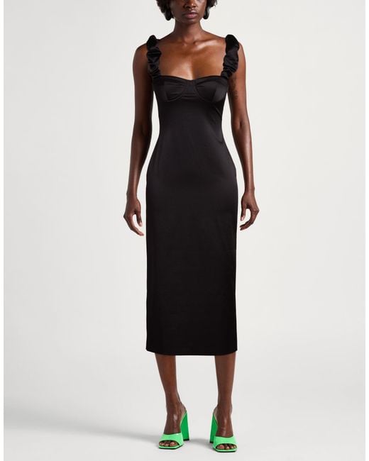 Moschino Black Midi Dress Polyester, Elastane