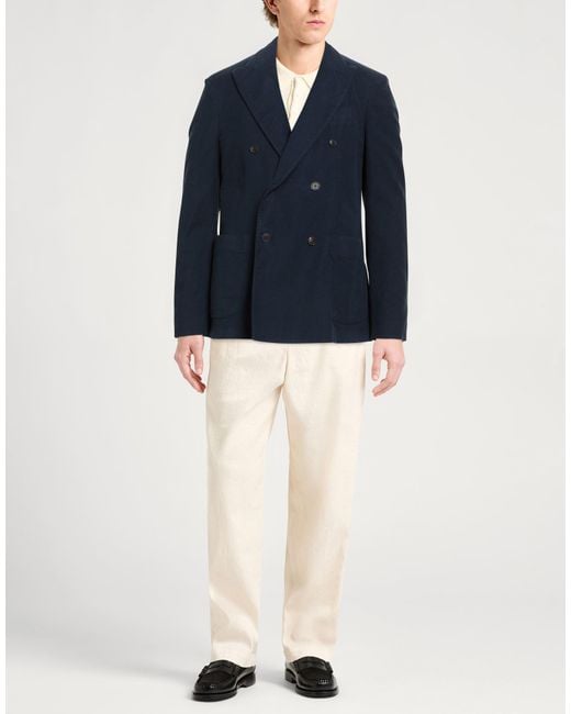 Drumohr Blue Blazer Cotton, Elastane for men