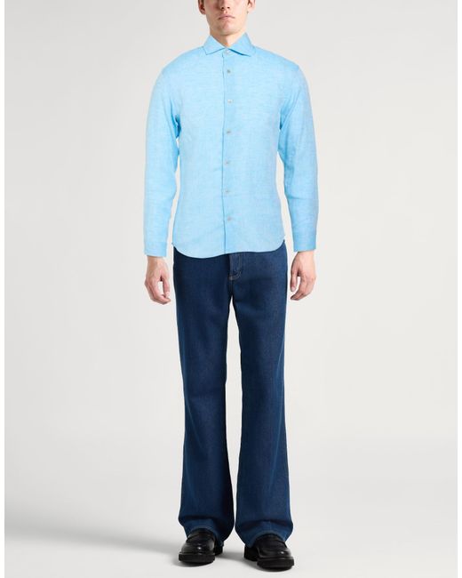 Camisa Moorer de hombre de color Blue