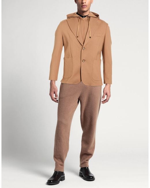 Exte Brown Camel Blazer Viscose, Nylon, Elastane for men