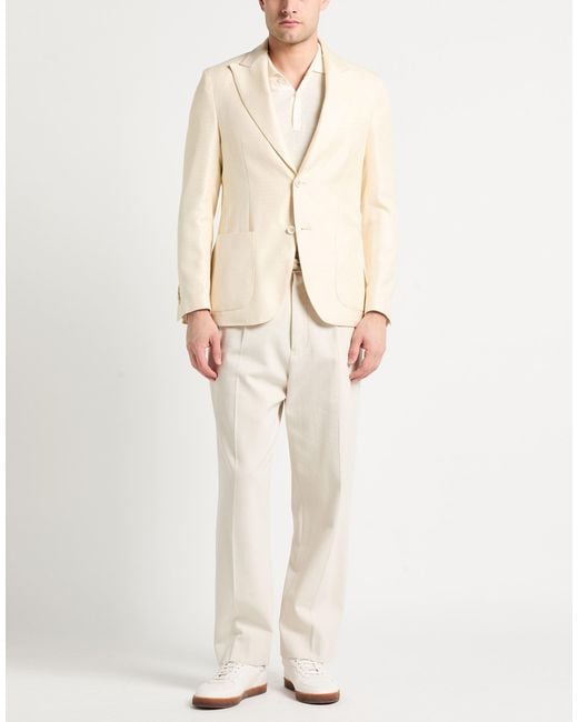 Lardini Natural Ivory Blazer Silk for men