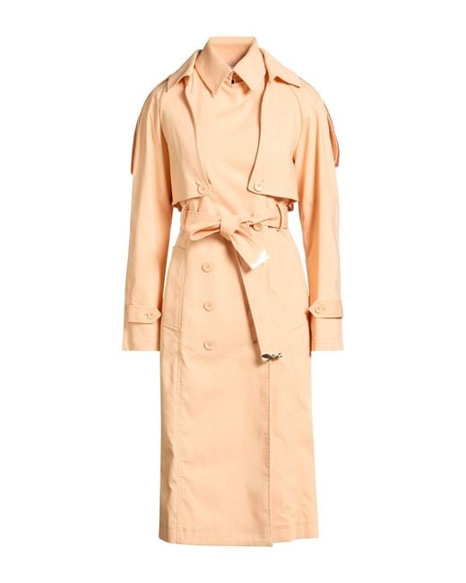 Patrizia Pepe Natural Overcoat & Trench Coat Cotton, Polyamide, Elastane