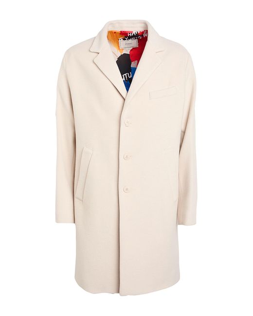 Herno White Globe Ivory Coat Wool for men