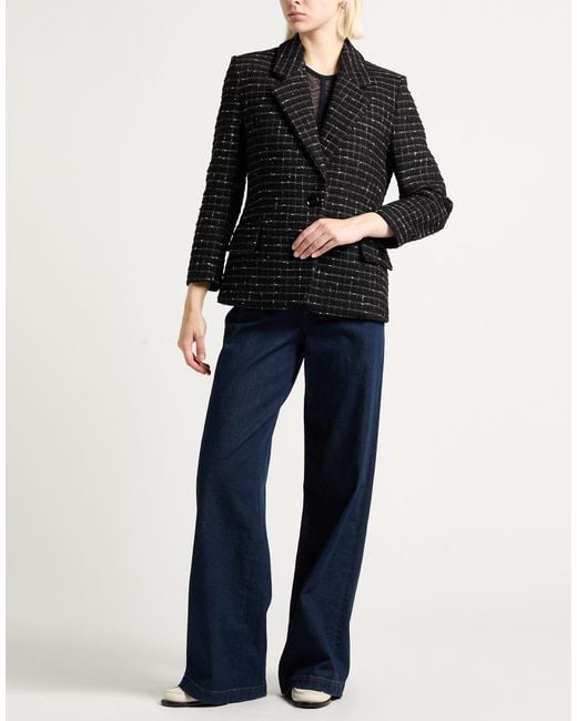 MSGM Black Blazer Polyester, Viscose, Cotton, Acrylic, Wool