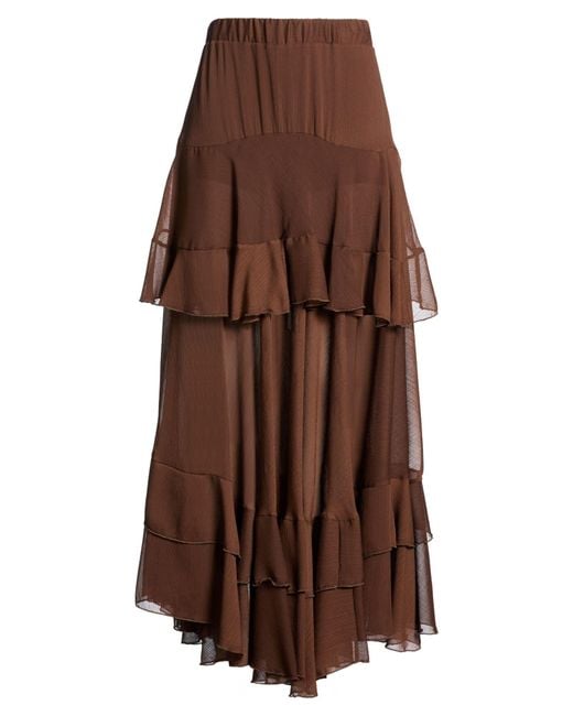 Haveone Brown Maxi Skirts