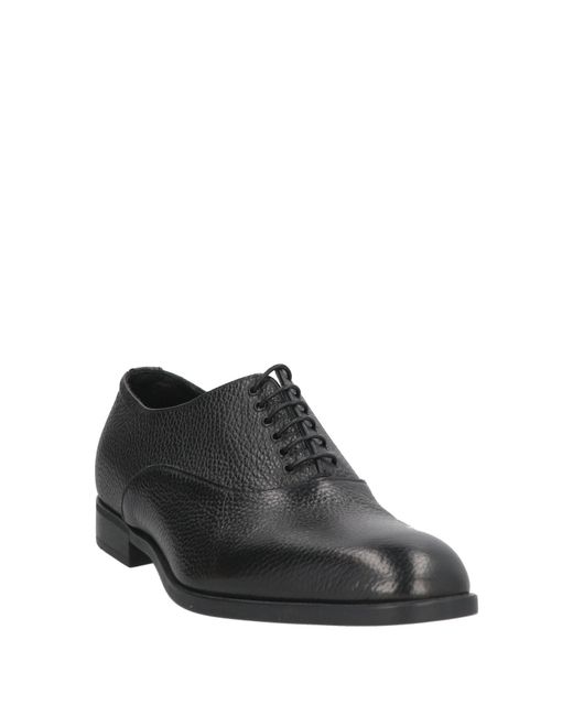 Emporio Armani Gray Lace-Up Shoes Cow Leather for men