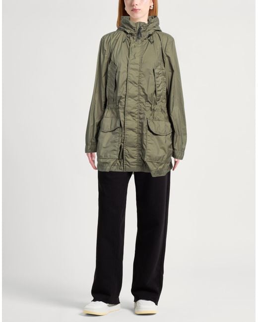 Woolrich Green Overcoat & Trench Coat Polyamide