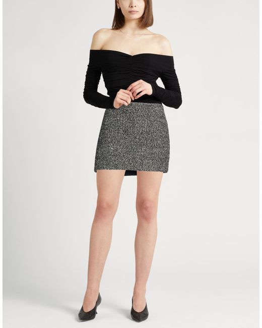 Sportmax Gray Mini Skirt Virgin Wool, Cotton, Polyester, Polyamide