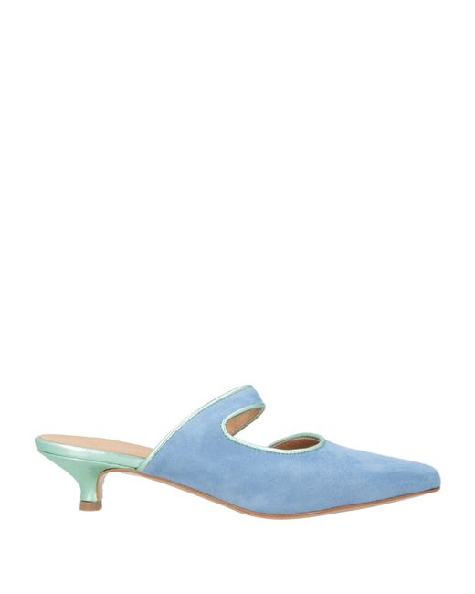 Divine Follie Blue Mules & Clogs Leather