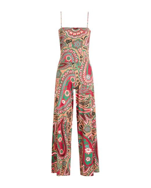 Siyu White Camel Jumpsuit Polyamide, Elastane